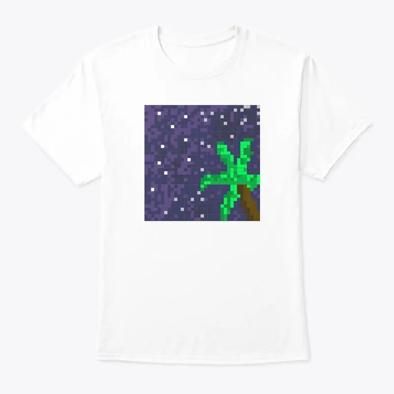 Palm Tree and Night Sky Pixel Art