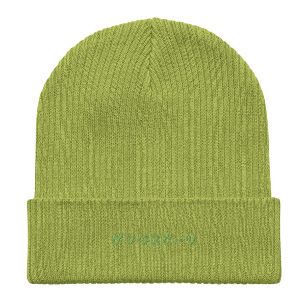 organic ribbed beanie leaf green front 659926a7d4891